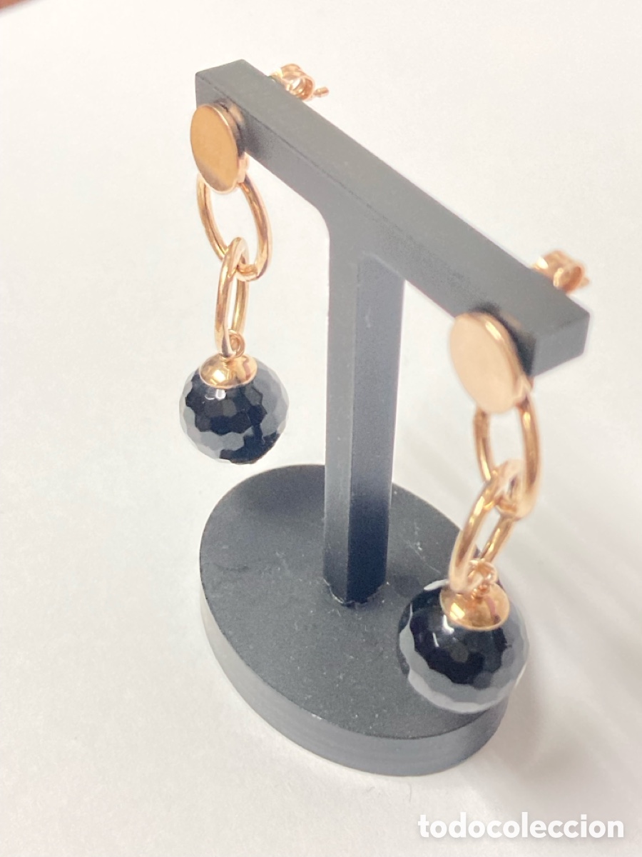 Joyeria: Pendientes de plata chapada oro rosa/P77 - Foto 2