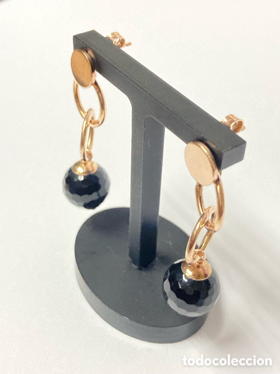 Joyeria: Pendientes de plata chapada oro rosa/P77 - Foto 3
