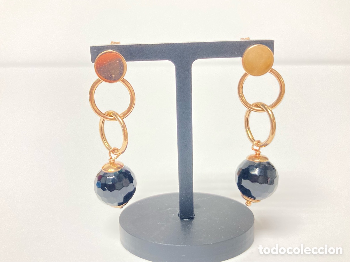 Joyeria: Pendientes de plata chapada oro rosa/P77 - Foto 4