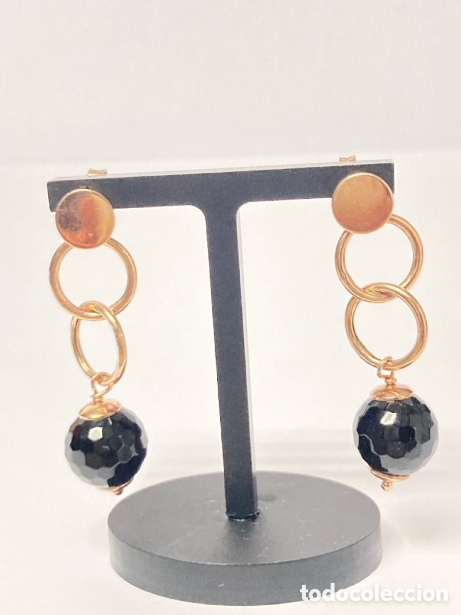 Joyeria: Pendientes de plata chapada oro rosa/P77 - Foto 6