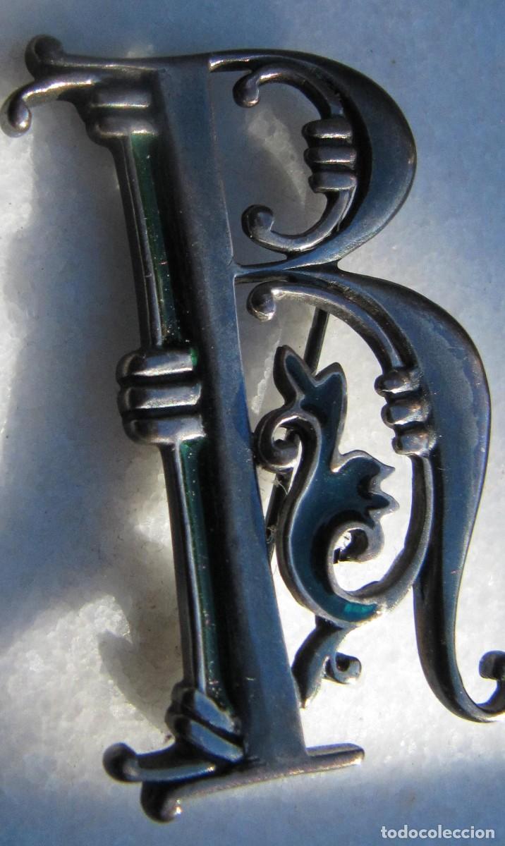 Joyeria: Broche plata y esmalte letra B firmado - Foto 4