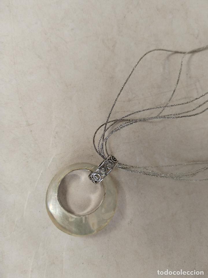 Joyeria: collar de hilos colgante plata y nacar - Foto 6