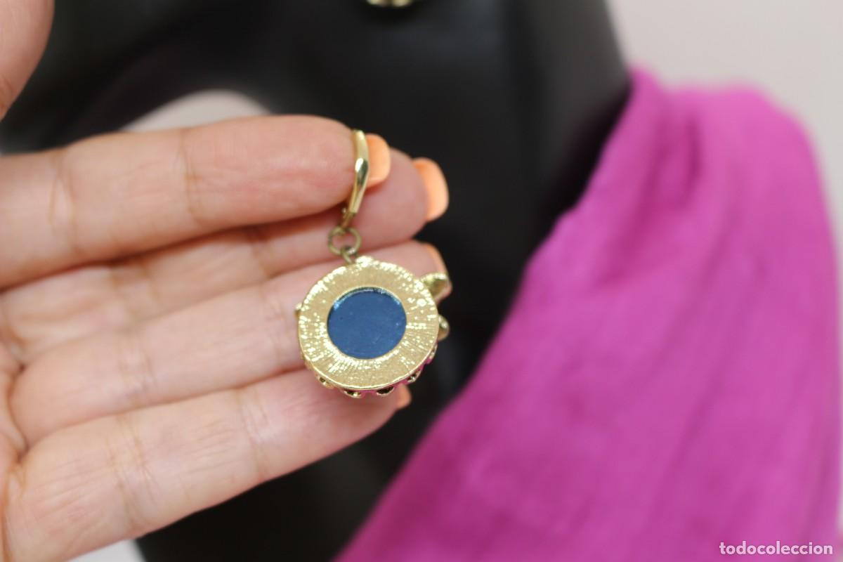 Joyeria: Par de pendientes de bisuter&iacute;a con piedras azules y lib&eacute;lula - Foto 7
