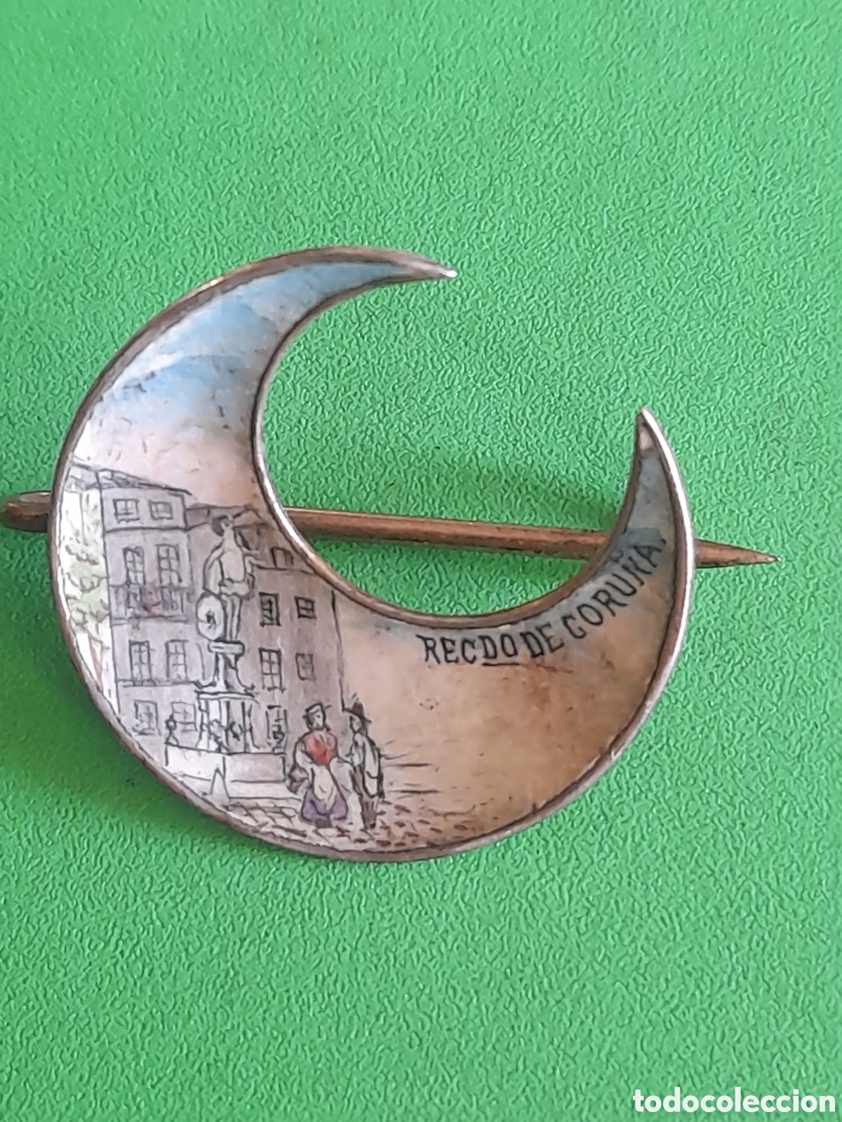 Joyeria: Antiguo alfiler de Solapa, Recuerdo de Coru&ntilde;a - Foto 1