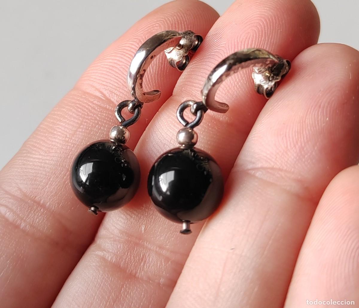 Joyeria: Pendientes Plata de Ley y &Aacute;gatas negras - Foto 1