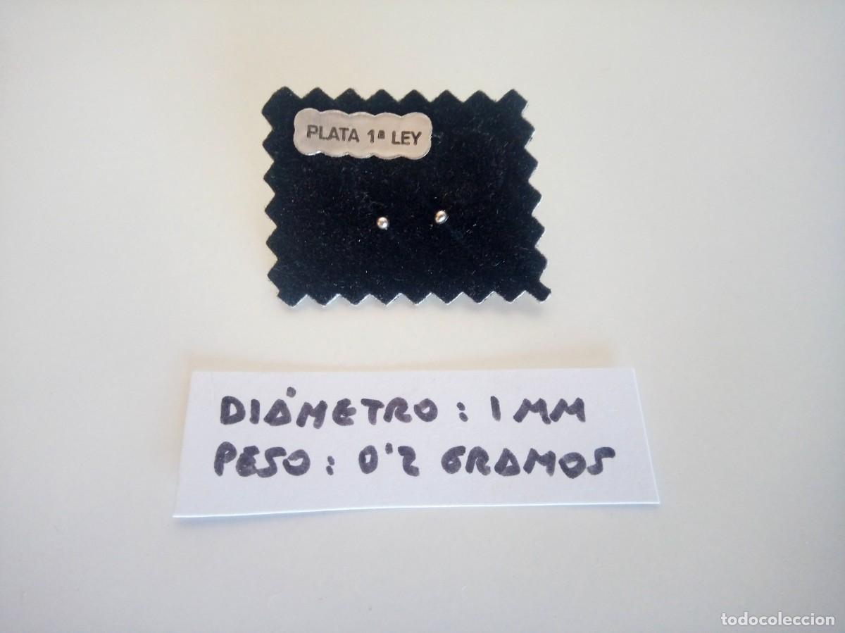 Joyeria: PENDIENTES DE PLATA DE LEY - BOLAS (1 MM) - NUEVOS - Foto 1
