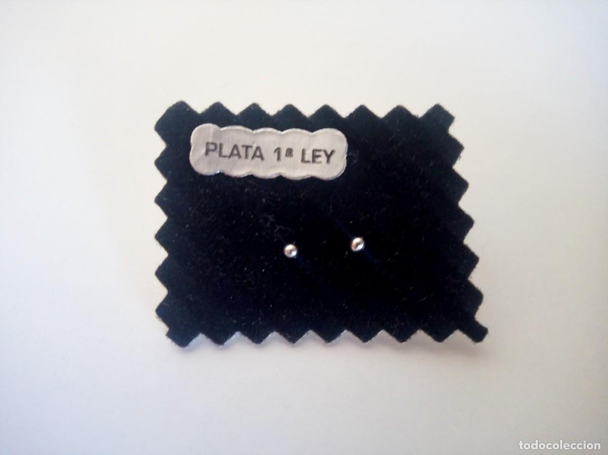 Joyeria: PENDIENTES DE PLATA DE LEY - BOLAS (1 MM) - NUEVOS - Foto 2