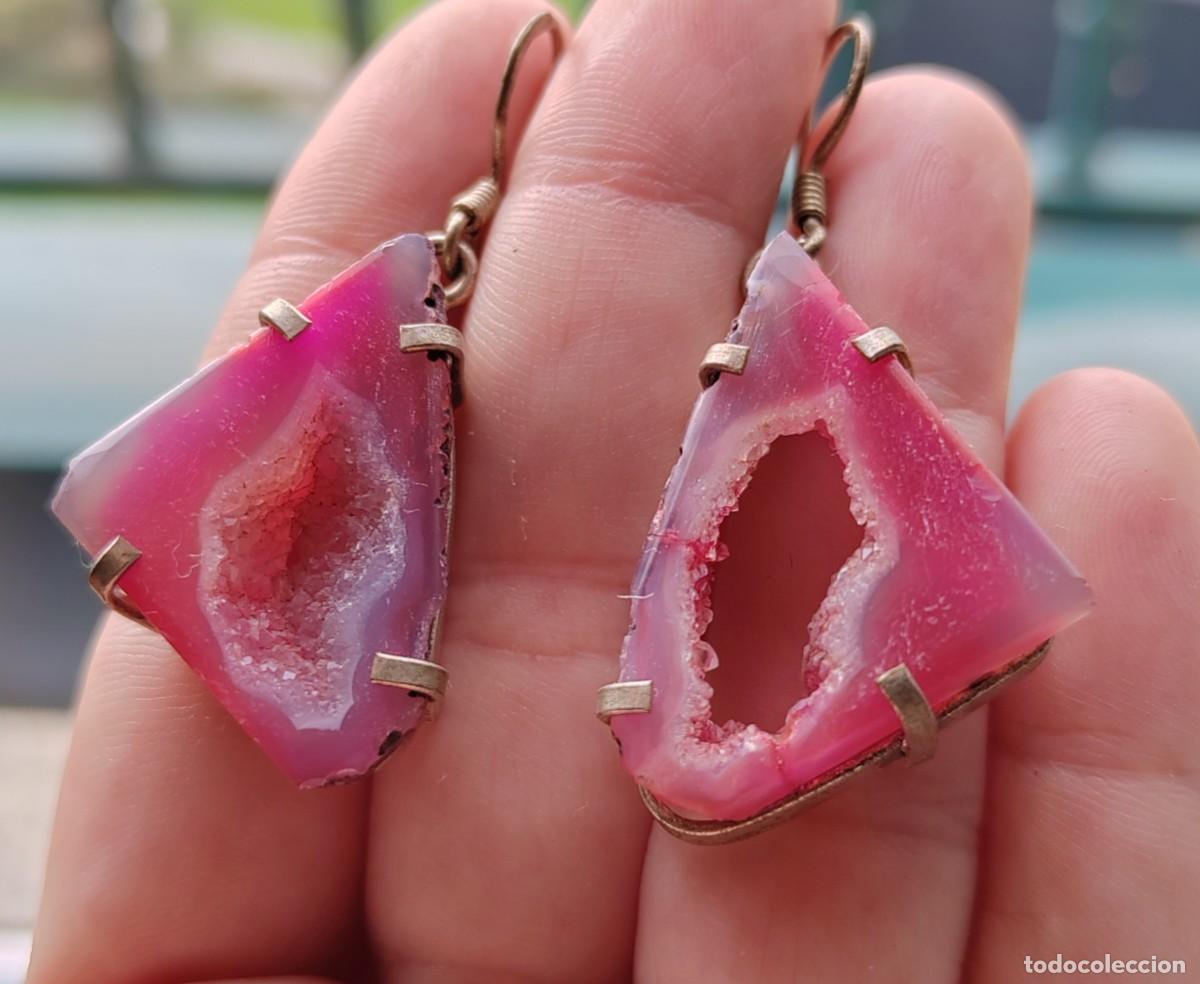 Joyeria: Pendientes en Plata de Ley y Drusas - Foto 1