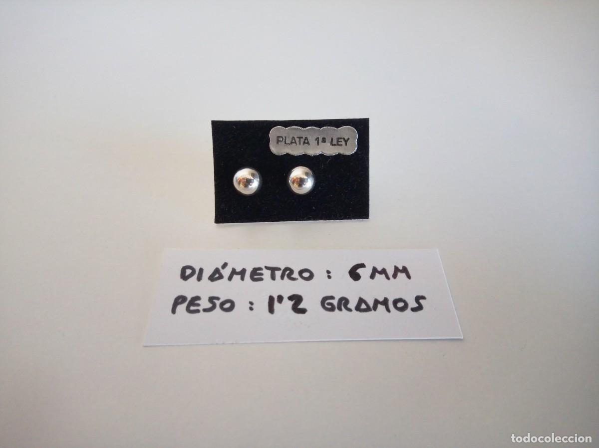 Joyeria: PENDIENTES DE PLATA DE LEY - BOLAS (6 MM) - NUEVOS - Foto 1