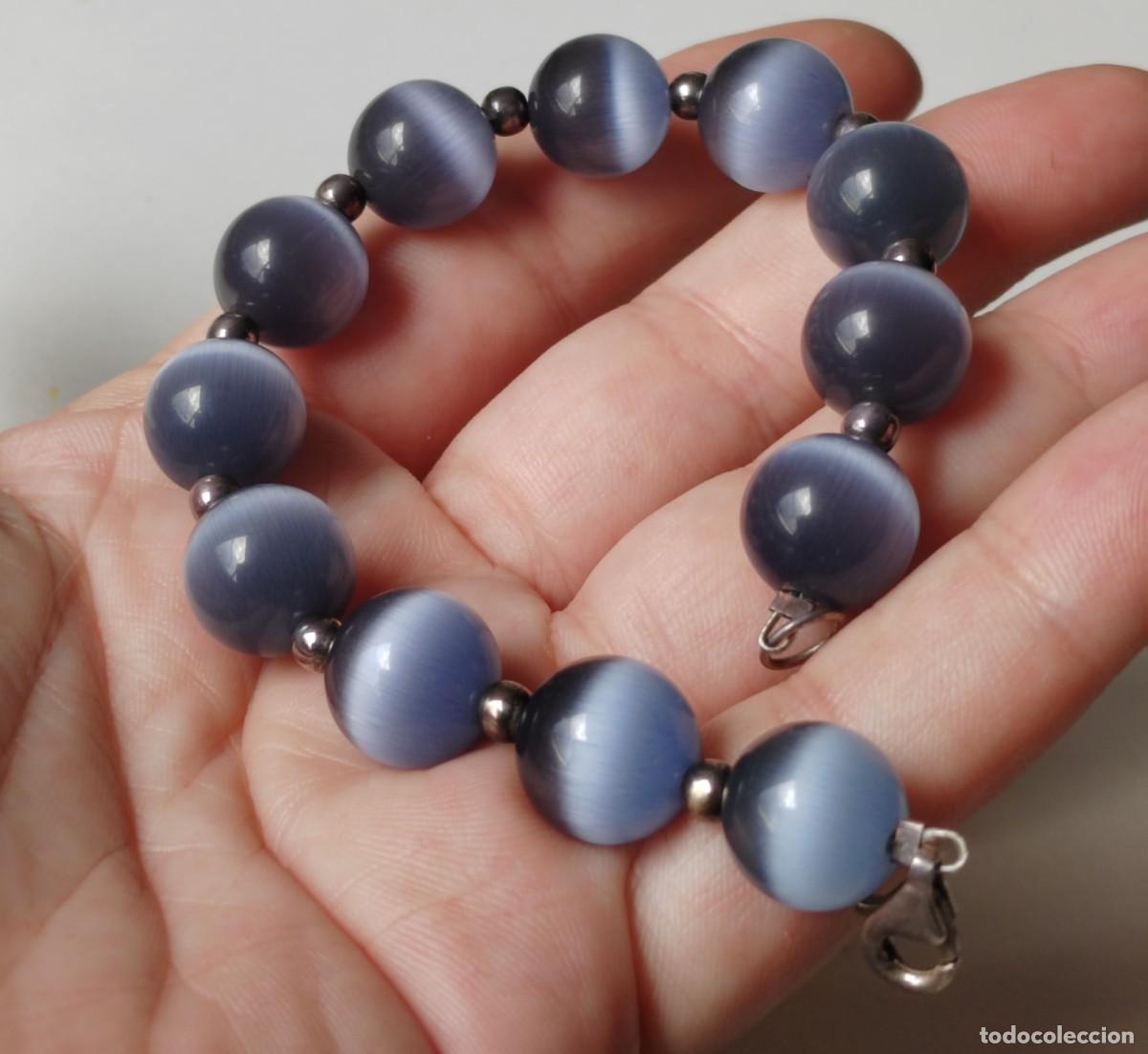 Joyeria: Pulsera en Plata de Ley y Ojo de Gato - Foto 1