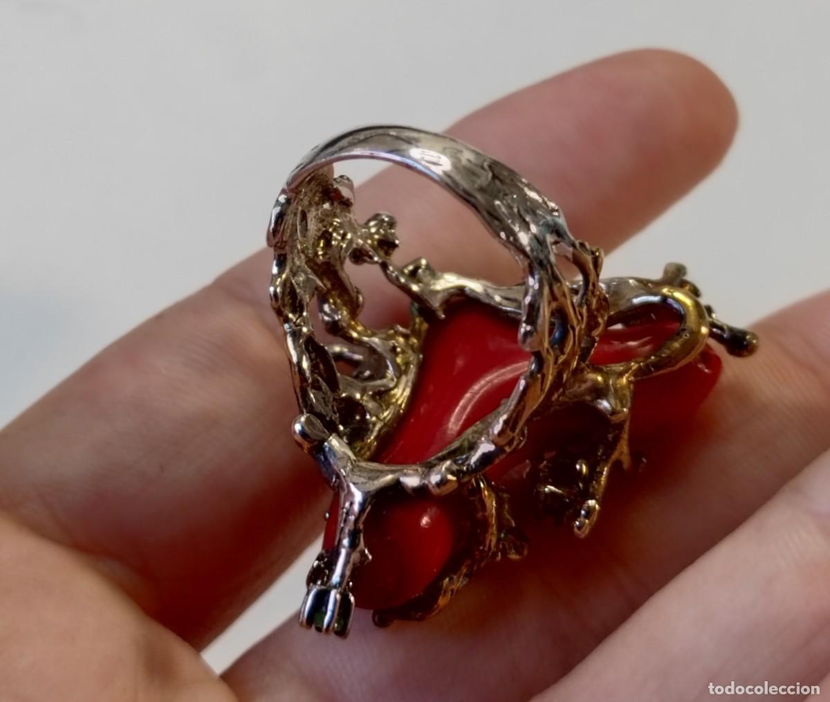 Joyeria: Anillo en Plata de Ley, Esmeraldas, Coral - Foto 7