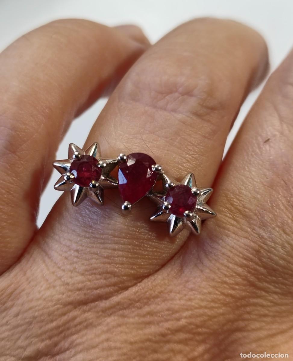 Joyeria: Anillo en Plata de Ley y Rub&iacute;es naturales - Foto 3