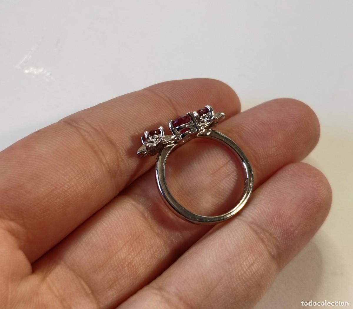 Joyeria: Anillo en Plata de Ley y Rub&iacute;es naturales - Foto 4
