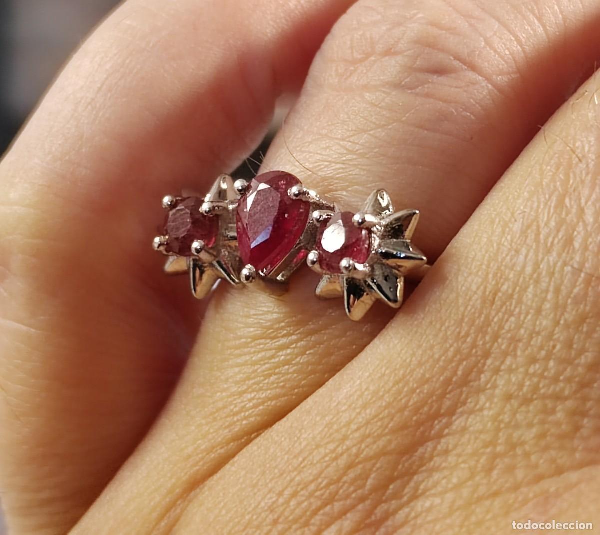 Joyeria: Anillo en Plata de Ley y Rub&iacute;es naturales - Foto 5
