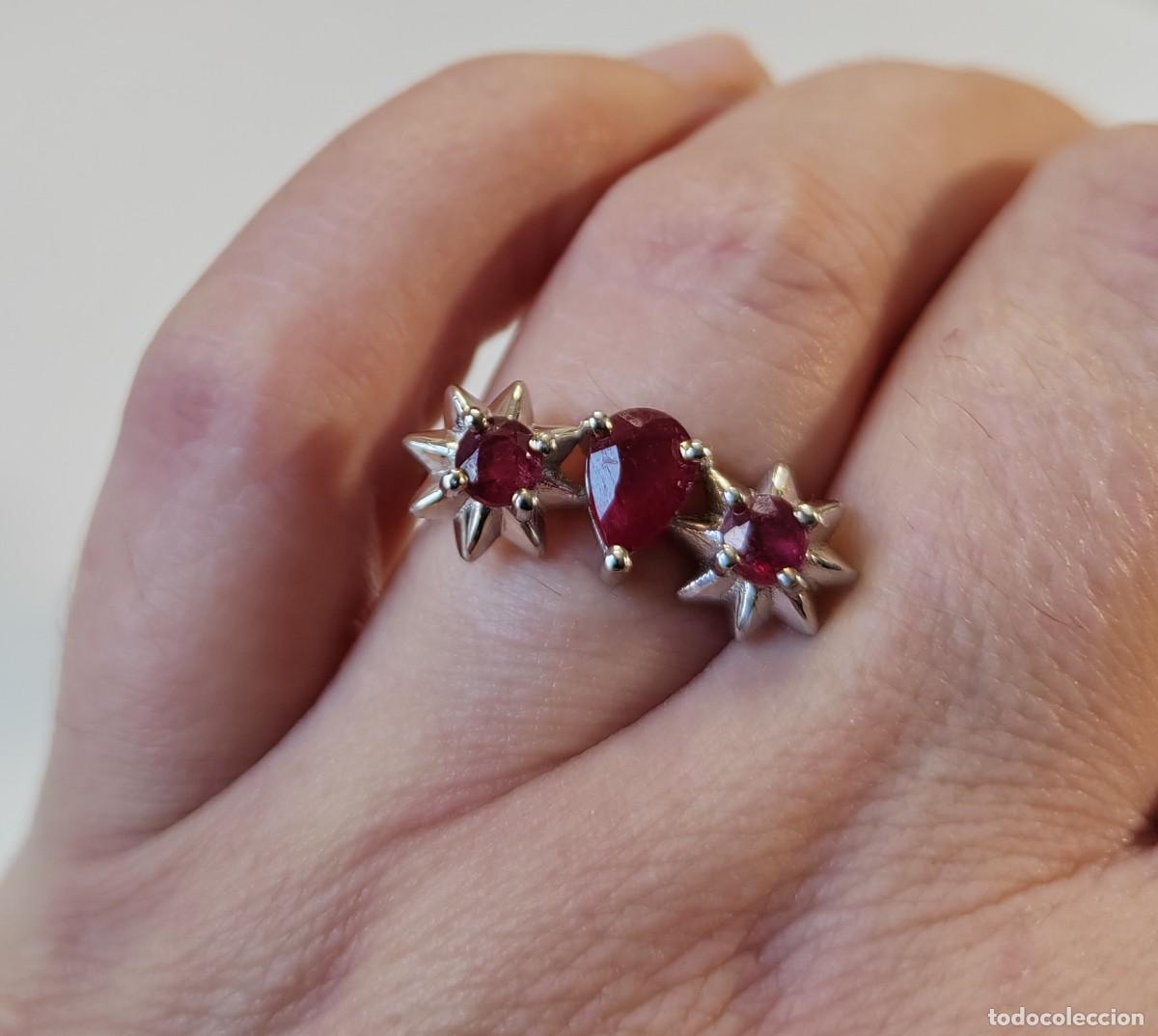 Joyeria: Anillo en Plata de Ley y Rub&iacute;es naturales - Foto 7