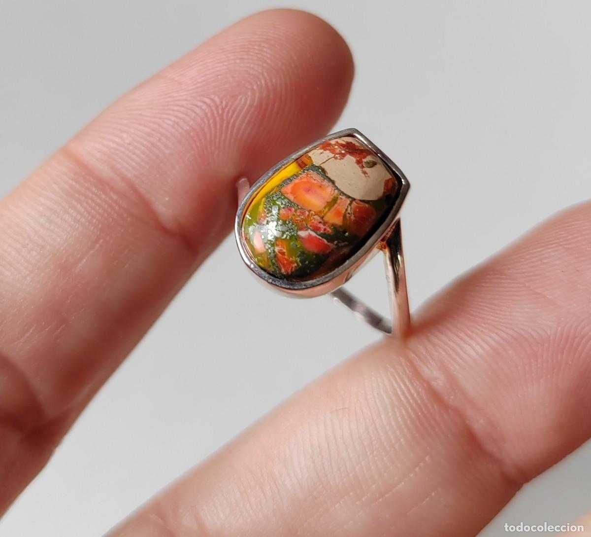 Joyeria: Anillo en Plata de Ley y Turquesa naranja - Foto 5