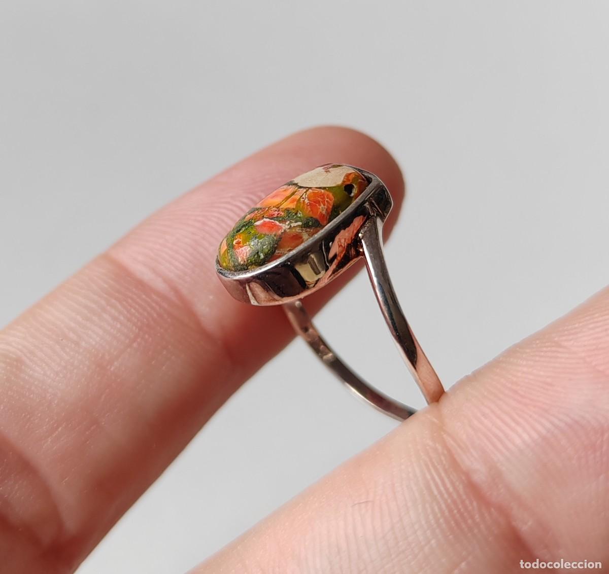 Joyeria: Anillo en Plata de Ley y Turquesa naranja - Foto 6