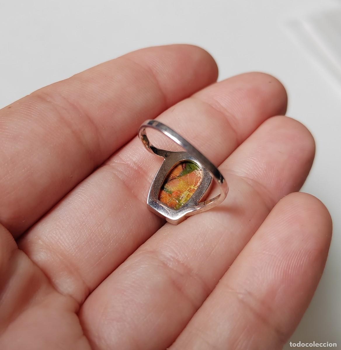 Joyeria: Anillo en Plata de Ley y Turquesa naranja - Foto 7
