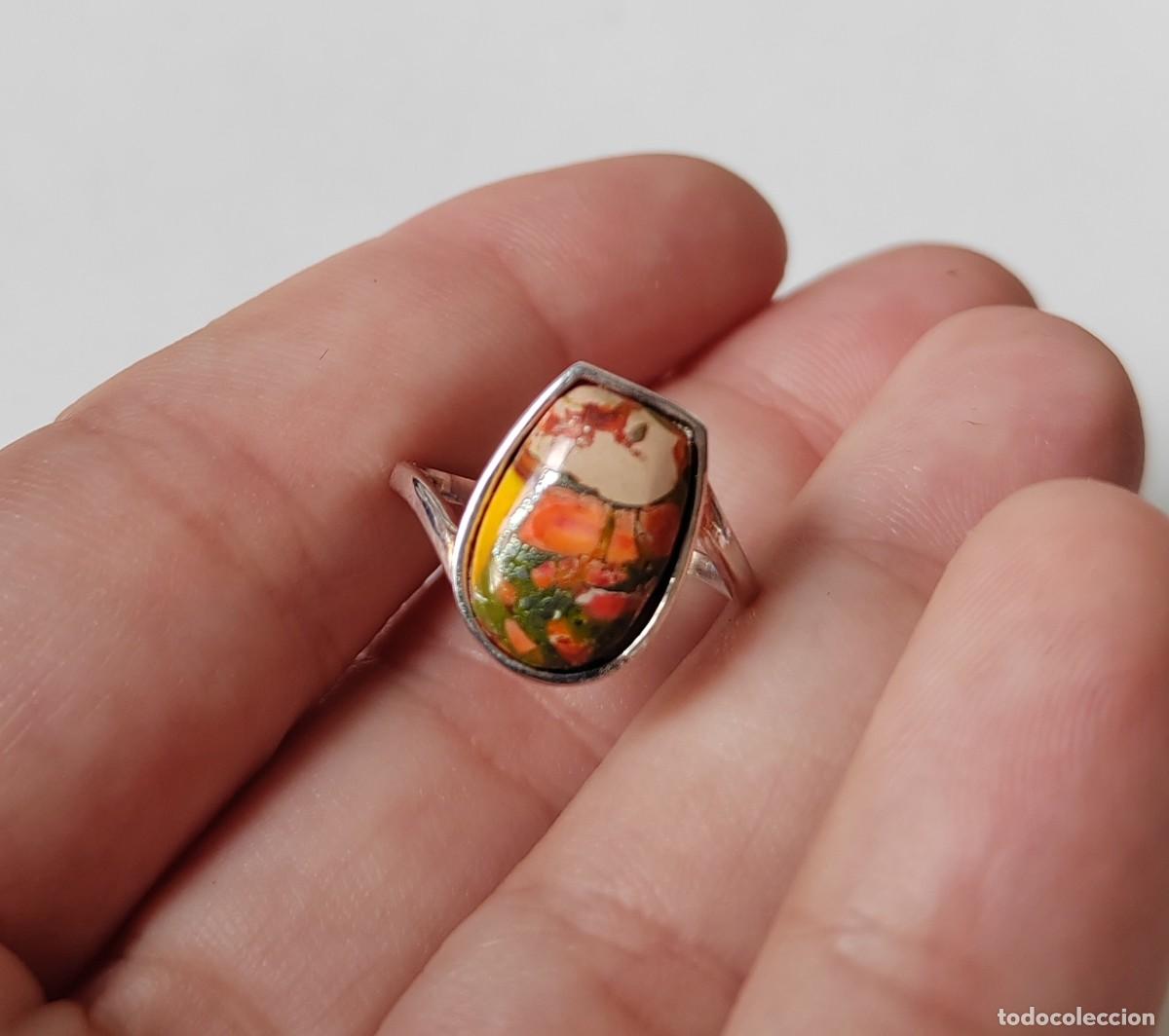 Joyeria: Anillo en Plata de Ley y Turquesa naranja - Foto 9