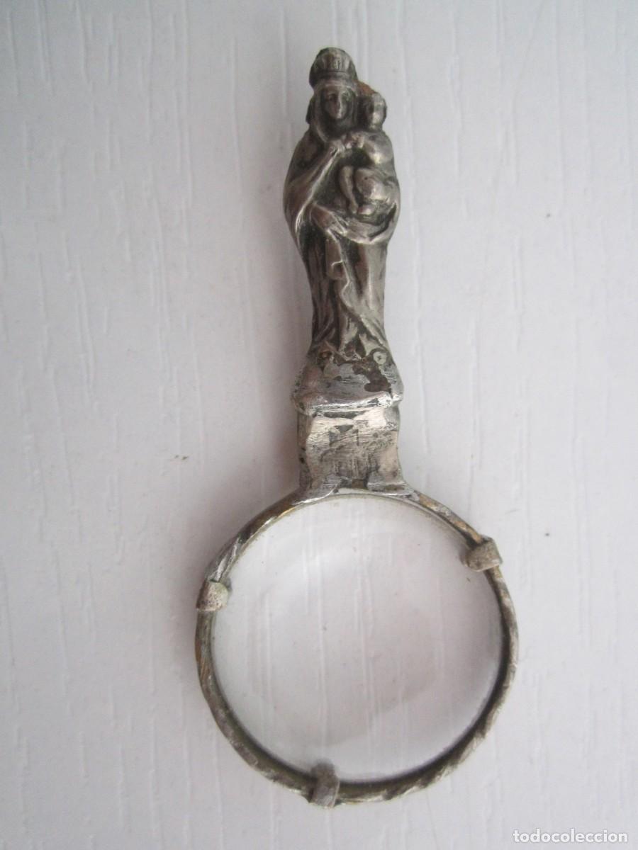 Joyeria: (1)LUPA CON MANGO DE VIRGEN Y ARMADURA EN PLATA - Foto 1