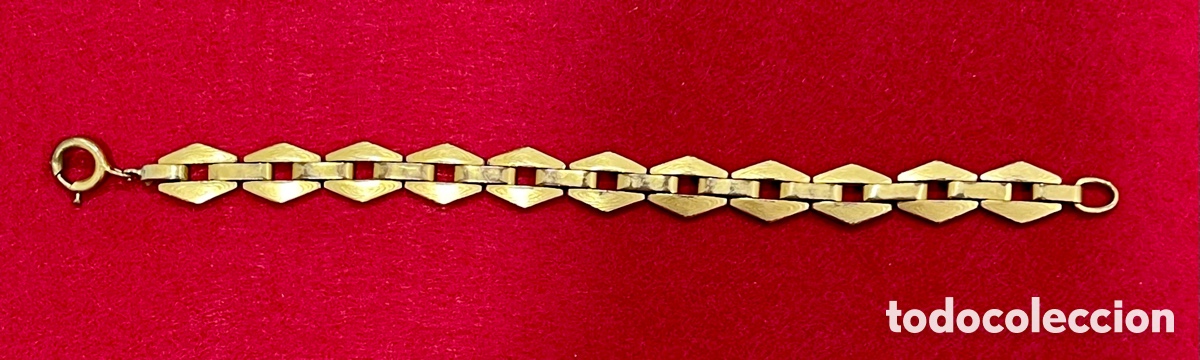 Joyeria: Antigua pulsera Art Dec&oacute; Chapada en oro. - Foto 1