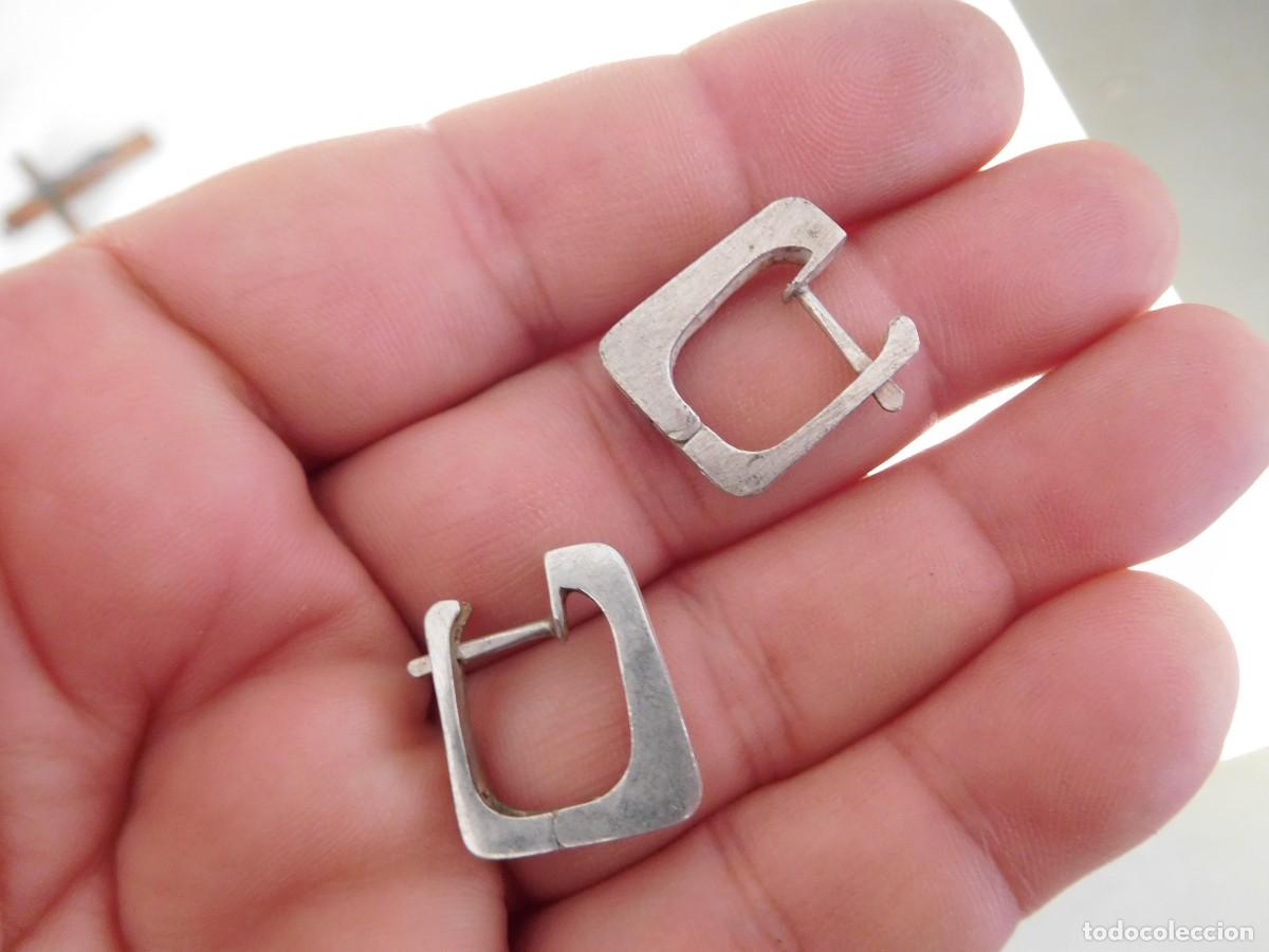 Joyeria: Pendientes vintage de plata y marfil - Foto 2