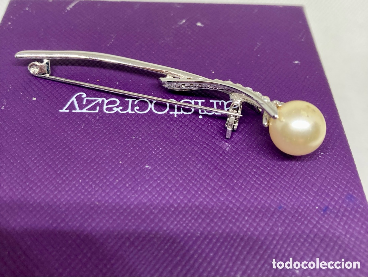 Joyeria: BROCHE CON PIEDRAS Y PERLA ANTIGUO - Foto 3