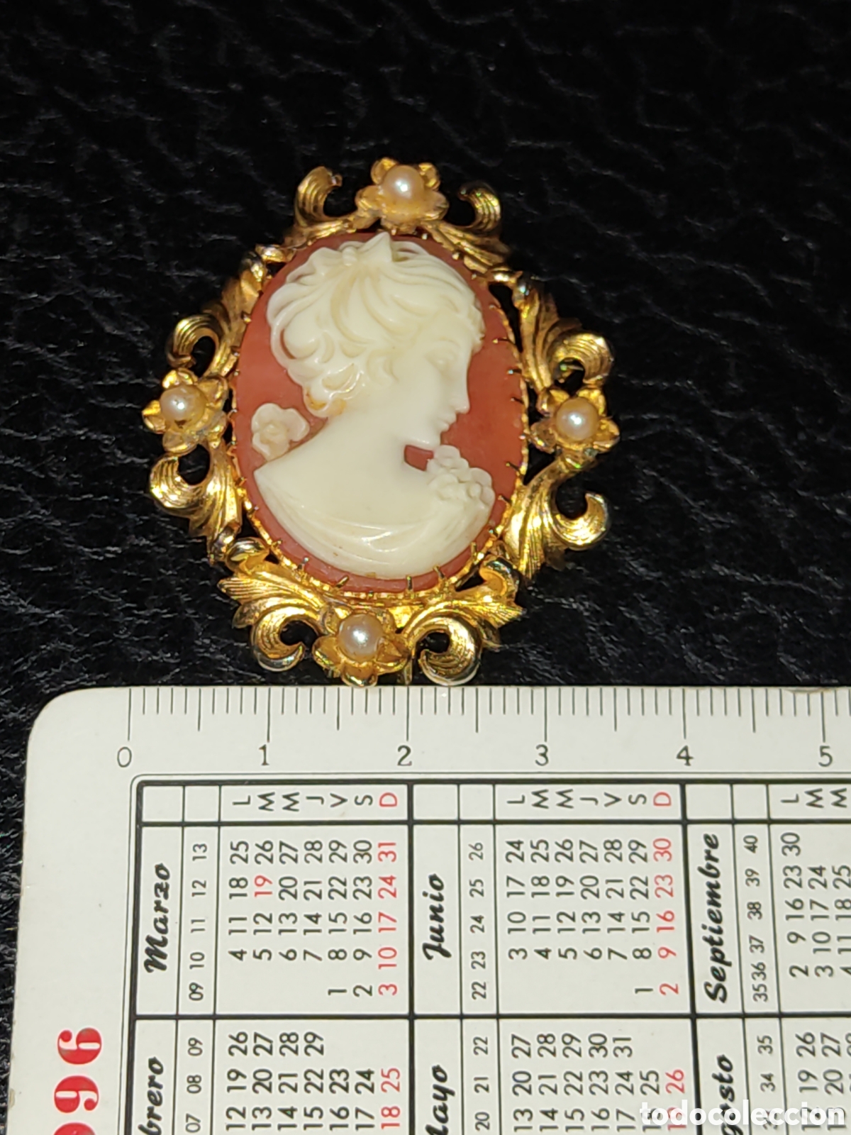 Joyeria: Broche camafeo con perlitas.Vintage. - Foto 2