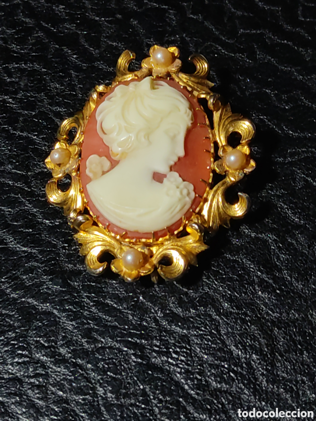 Joyeria: Broche camafeo con perlitas.Vintage. - Foto 5