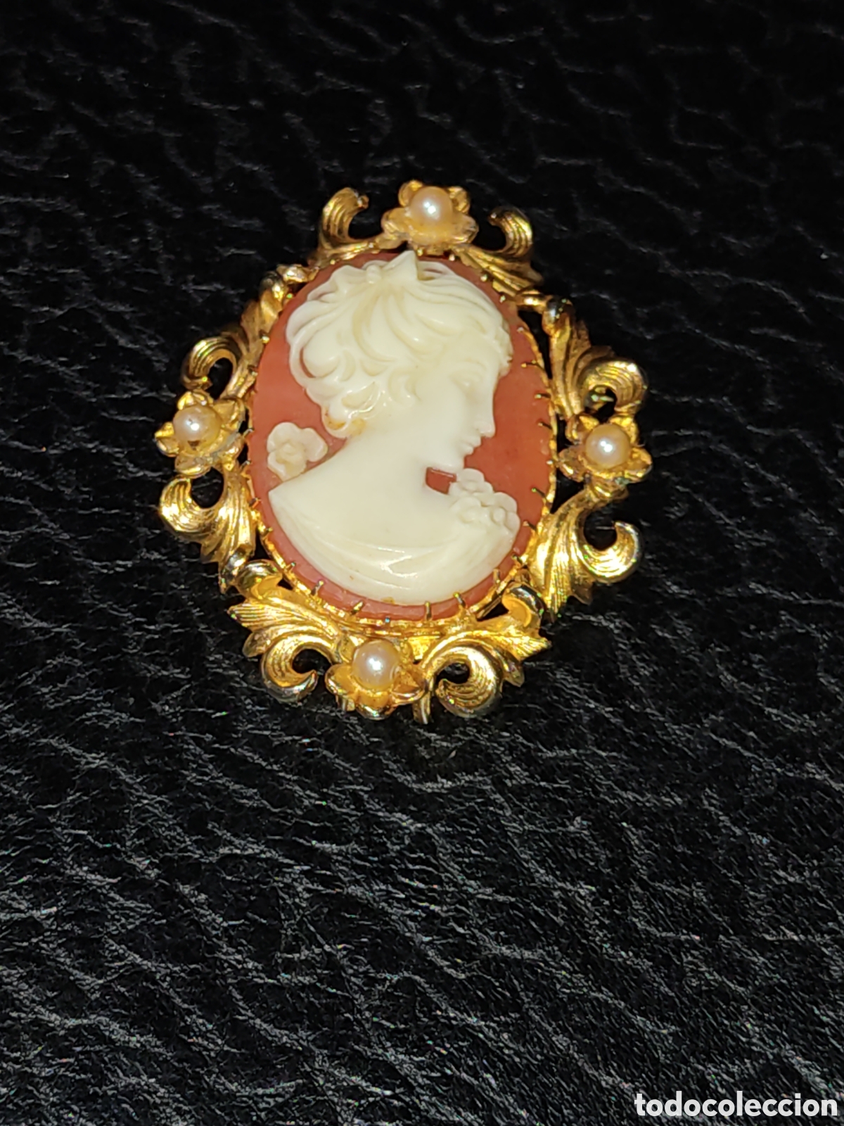 Joyeria: Broche camafeo con perlitas.Vintage. - Foto 1