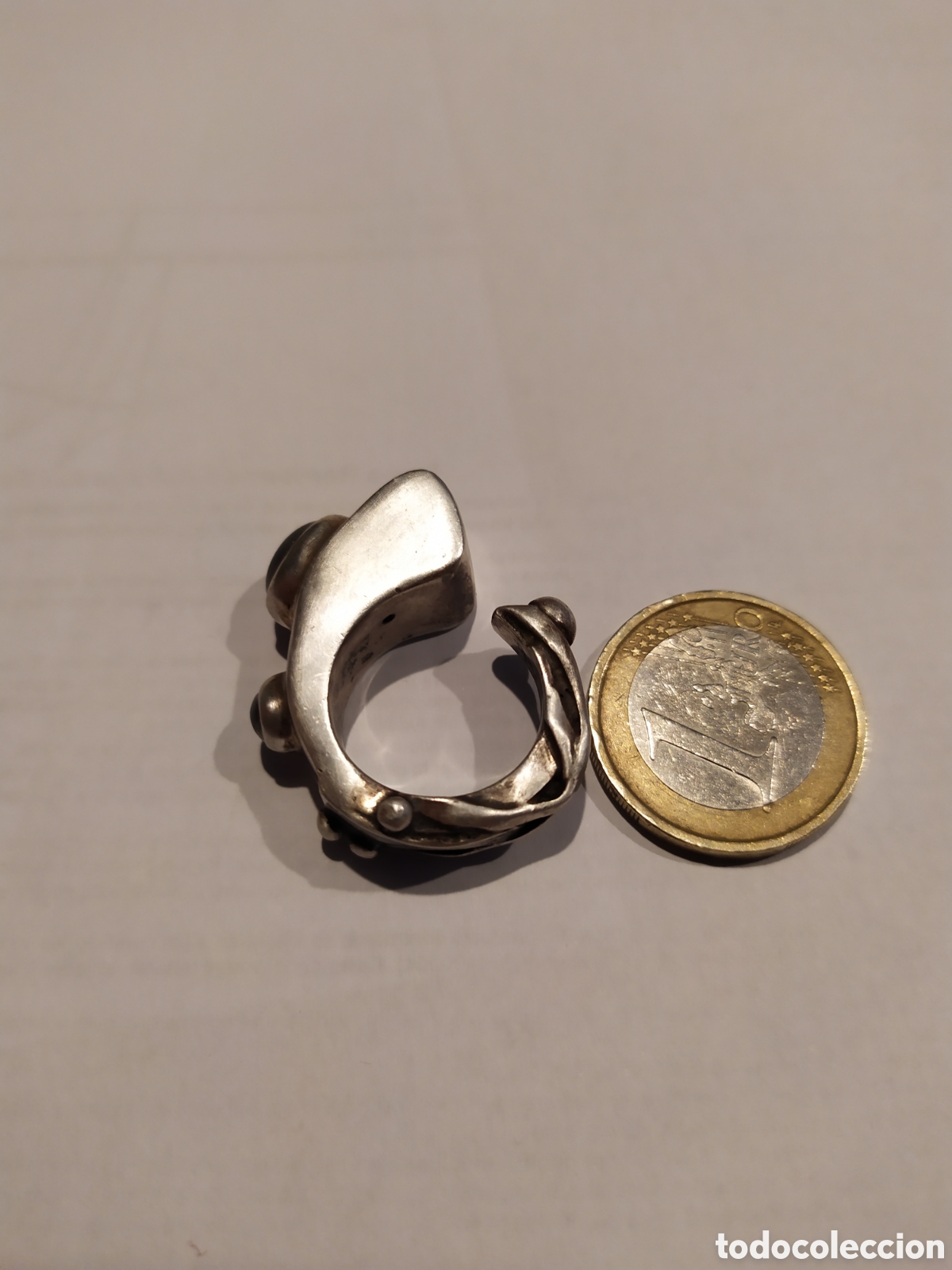 Joyeria: Original anillo de plata con dos piedras lunas. - Foto 3