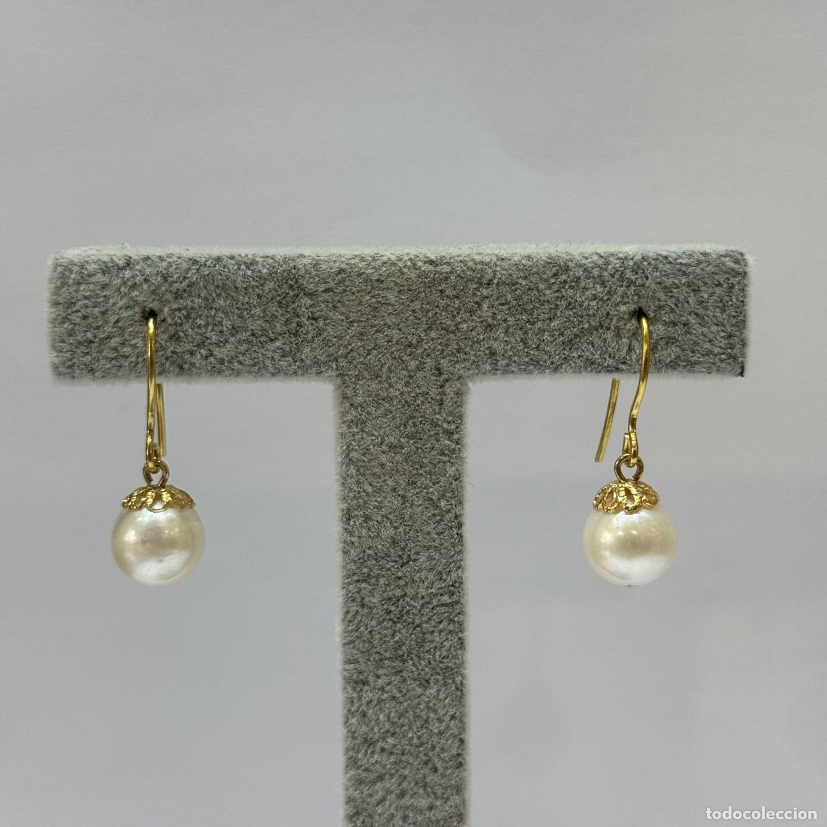 Joyeria: Pendientes oro con perla - Foto 1