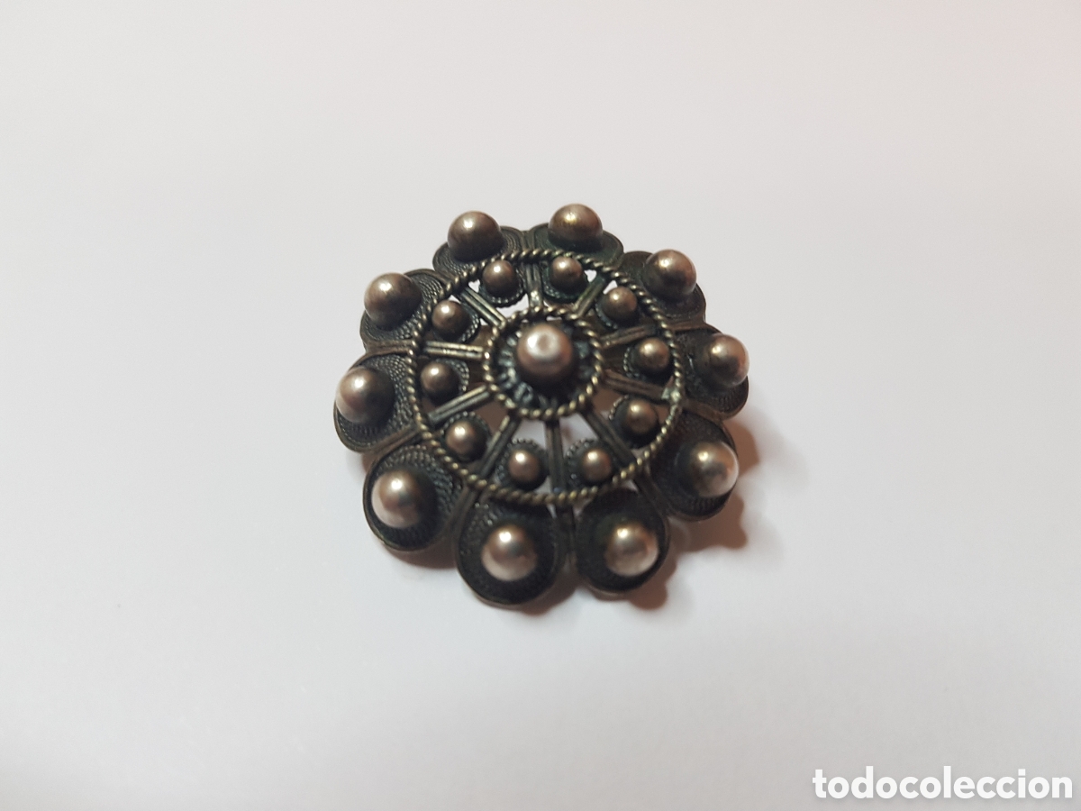 Joyeria: #701 Broche bot&oacute;n charro plata de ley 925 2,5cm - Foto 1