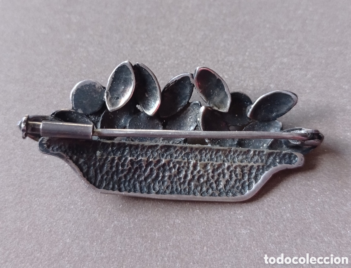 Joyeria: ⚜️FABULOSO BROCHE DE PLATA ESMALTE Y CORAL - Foto 2