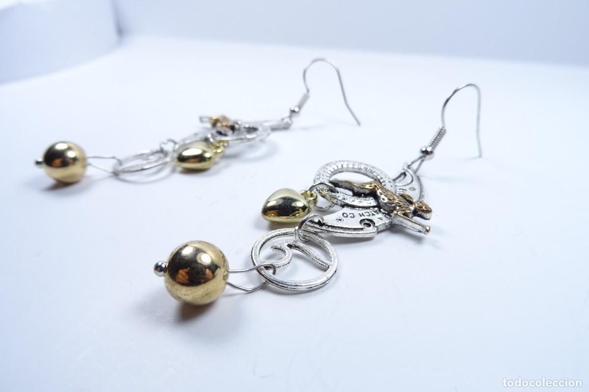 Joyeria: Original pendientes largos combinado en plata y oro - Foto 3