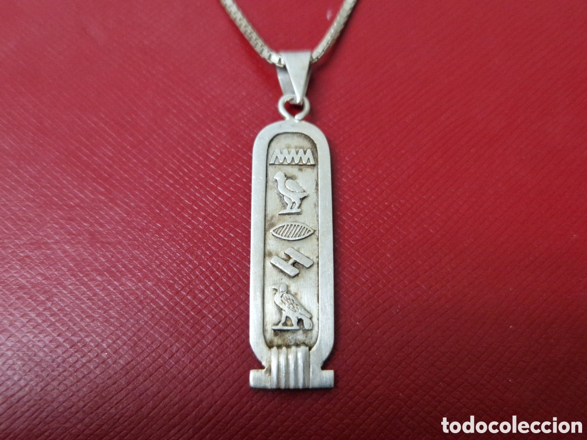 Joyeria: CADENA Y COLGANTE EN PLATA DE LEY EGIPTO - Foto 1