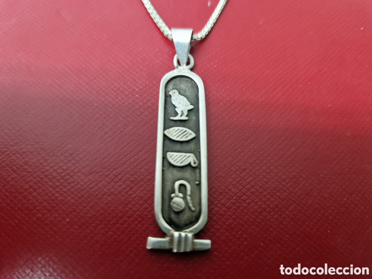 Joyeria: CADENA Y COLGANTE EN PLATA DE LEY EGIPTO - Foto 1