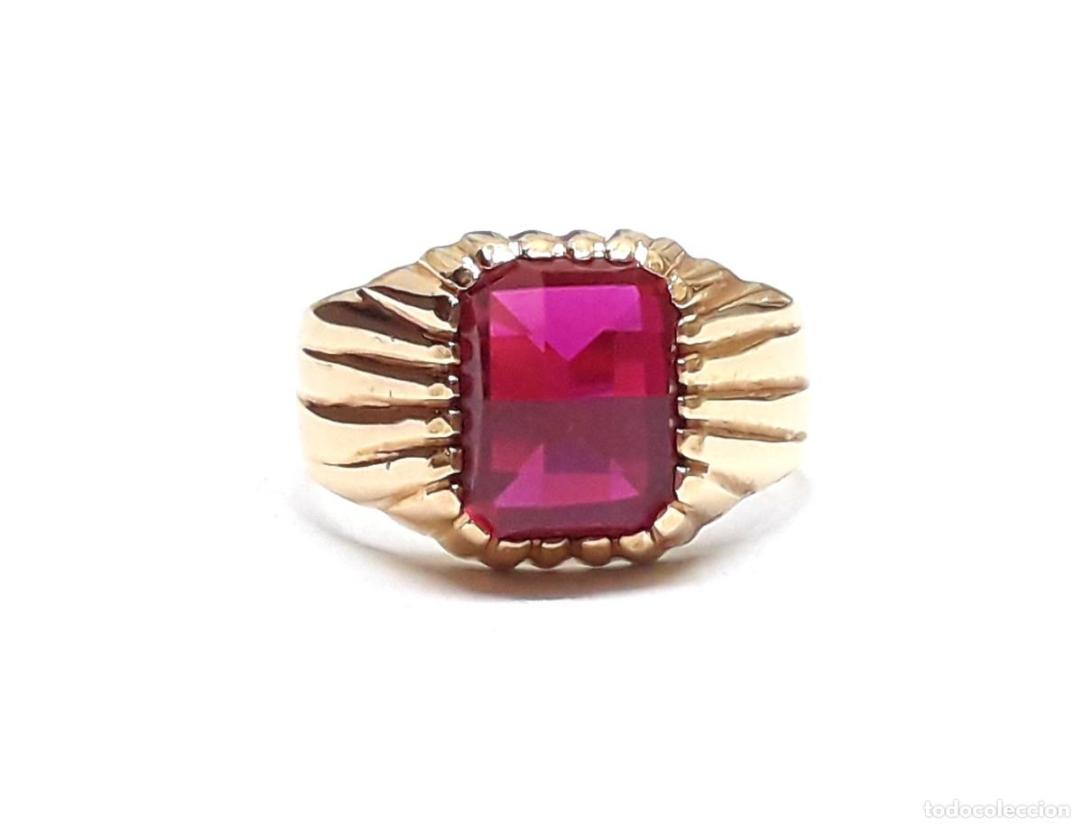 Joyeria: BELLO SELLO GALLONADO EN ORO DE LEY CON GRANATE - Foto 4
