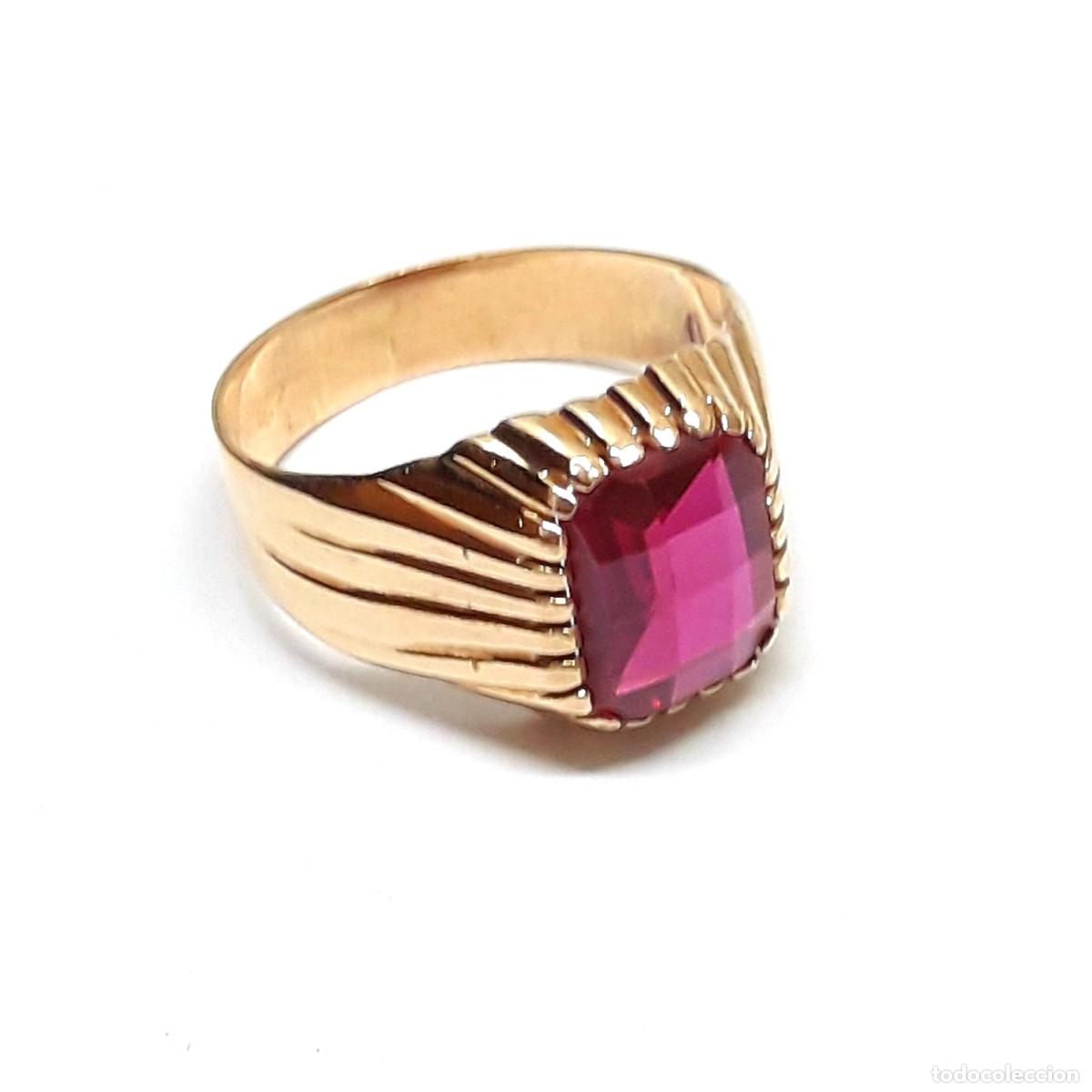 Joyeria: BELLO SELLO GALLONADO EN ORO DE LEY CON GRANATE - Foto 7