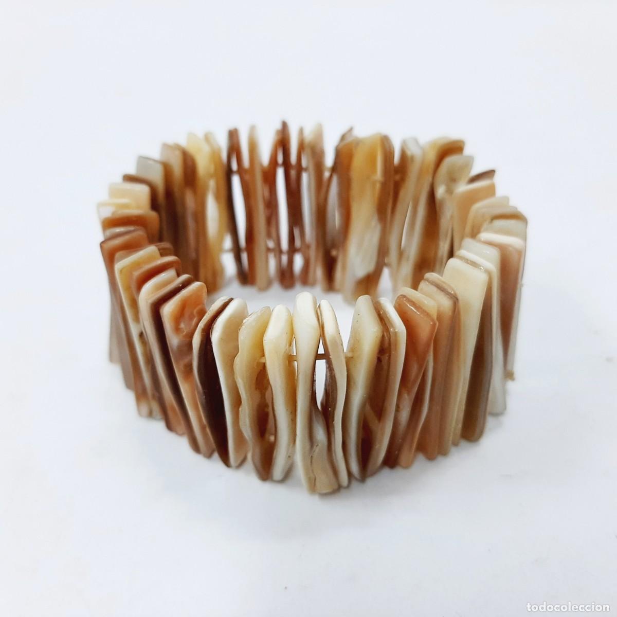 Joyeria: Pulsera el&aacute;stica de lamels de n&aacute;car vintage(2.2) - Foto 2