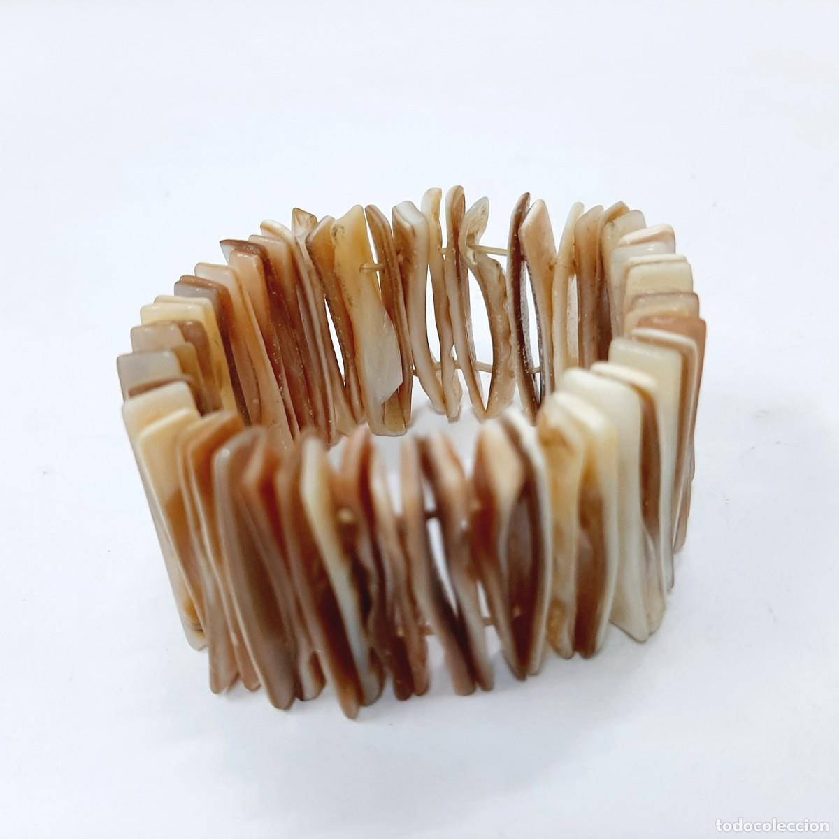 Joyeria: Pulsera el&aacute;stica de lamels de n&aacute;car vintage(2.2) - Foto 5