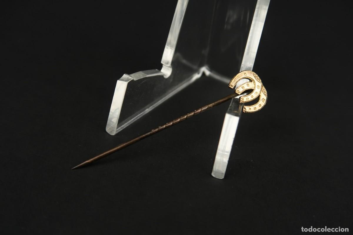 Joyeria: Antiguo Broche de Aguja de Plata y Oro - Foto 1