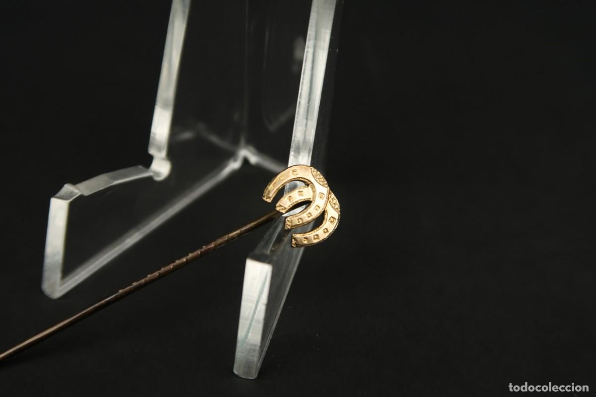 Joyeria: Antiguo Broche de Aguja de Plata y Oro - Foto 3