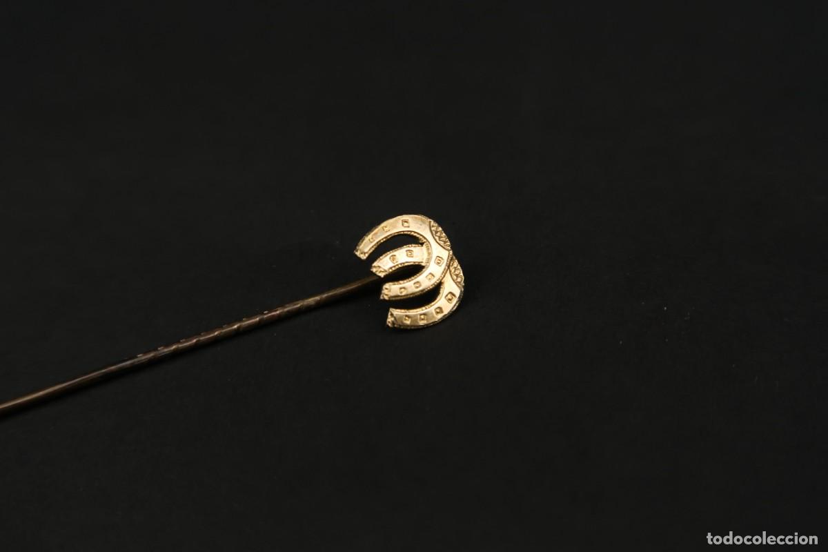 Joyeria: Antiguo Broche de Aguja de Plata y Oro - Foto 7