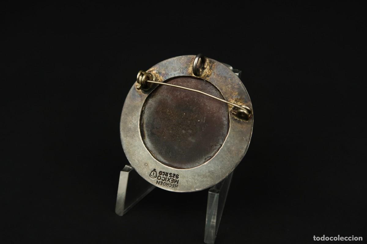 Joyeria: Antiguo Broche de Plata y Obsidiana Mexico - Foto 7