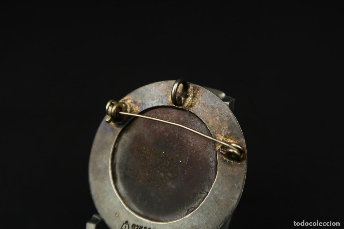 Joyeria: Antiguo Broche de Plata y Obsidiana Mexico - Foto 8