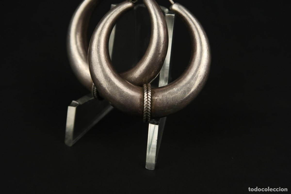 Joyeria: Antiguos Pendientes Etnicos de Plata - Foto 2