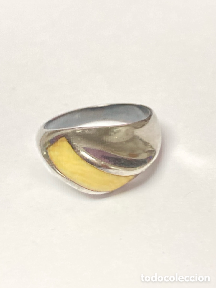 Joyeria: Anillo de plata hueso incrustado/S91 - Foto 3