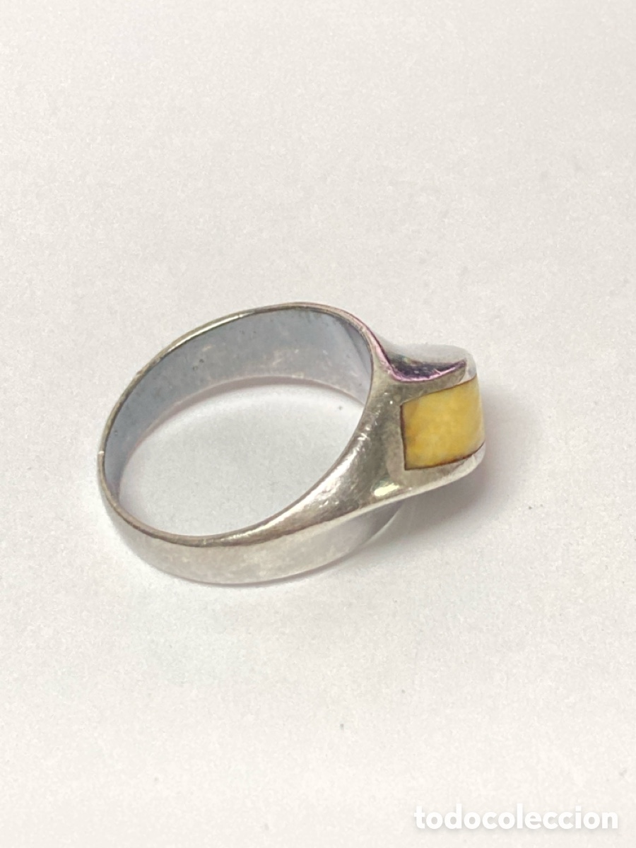 Joyeria: Anillo de plata hueso incrustado/S91 - Foto 5
