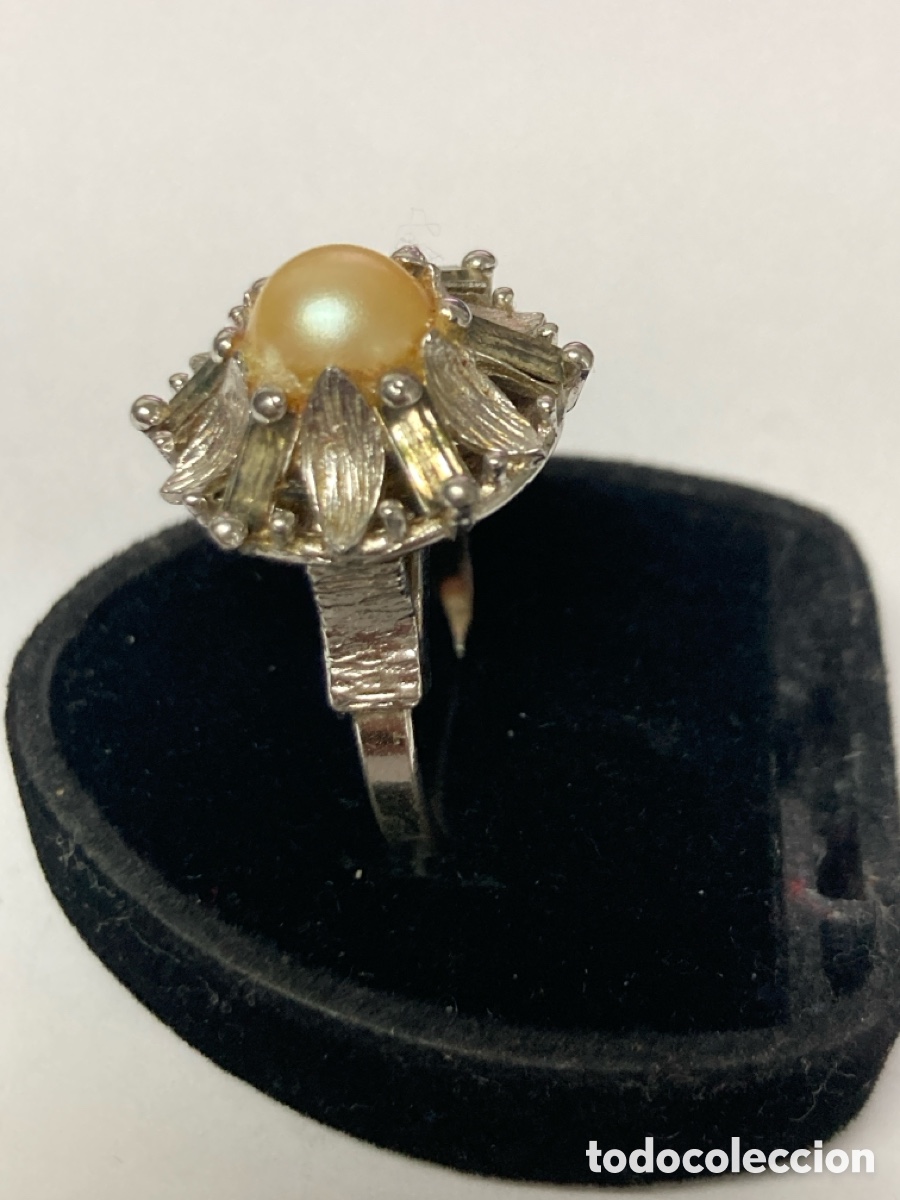 Joyeria: ANILLO ART DECO PLATA Y PERLA EN FORMA DE FLOR/S94 - Foto 5